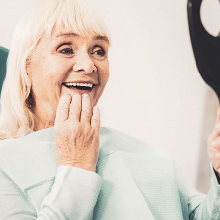 illustration of implant dentures