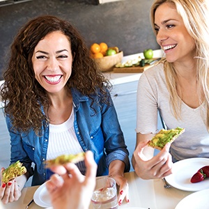 Group of friends eating a meal together