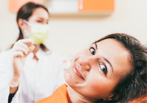 Patient in Medina Valley smiling with missing tooth