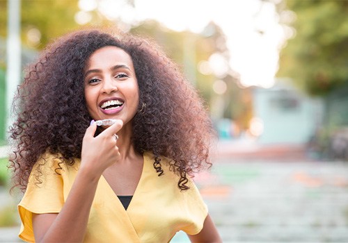 Patient in Medina Valley getting Invisalign